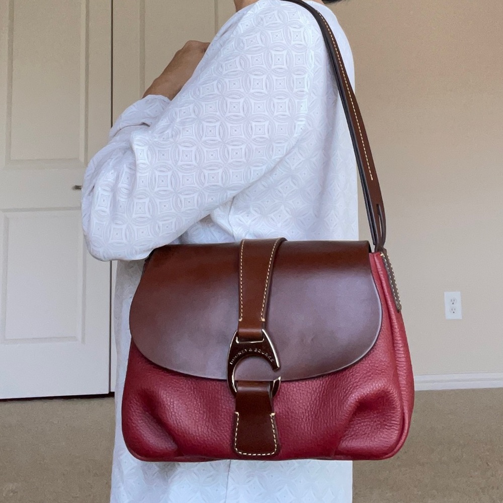 Dooney & Bourke Red and Brown Shoulder Bag